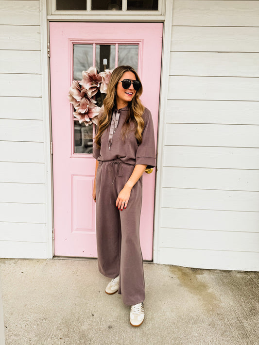 On To The Next Wide-Leg Drawstring Pants - Mocha