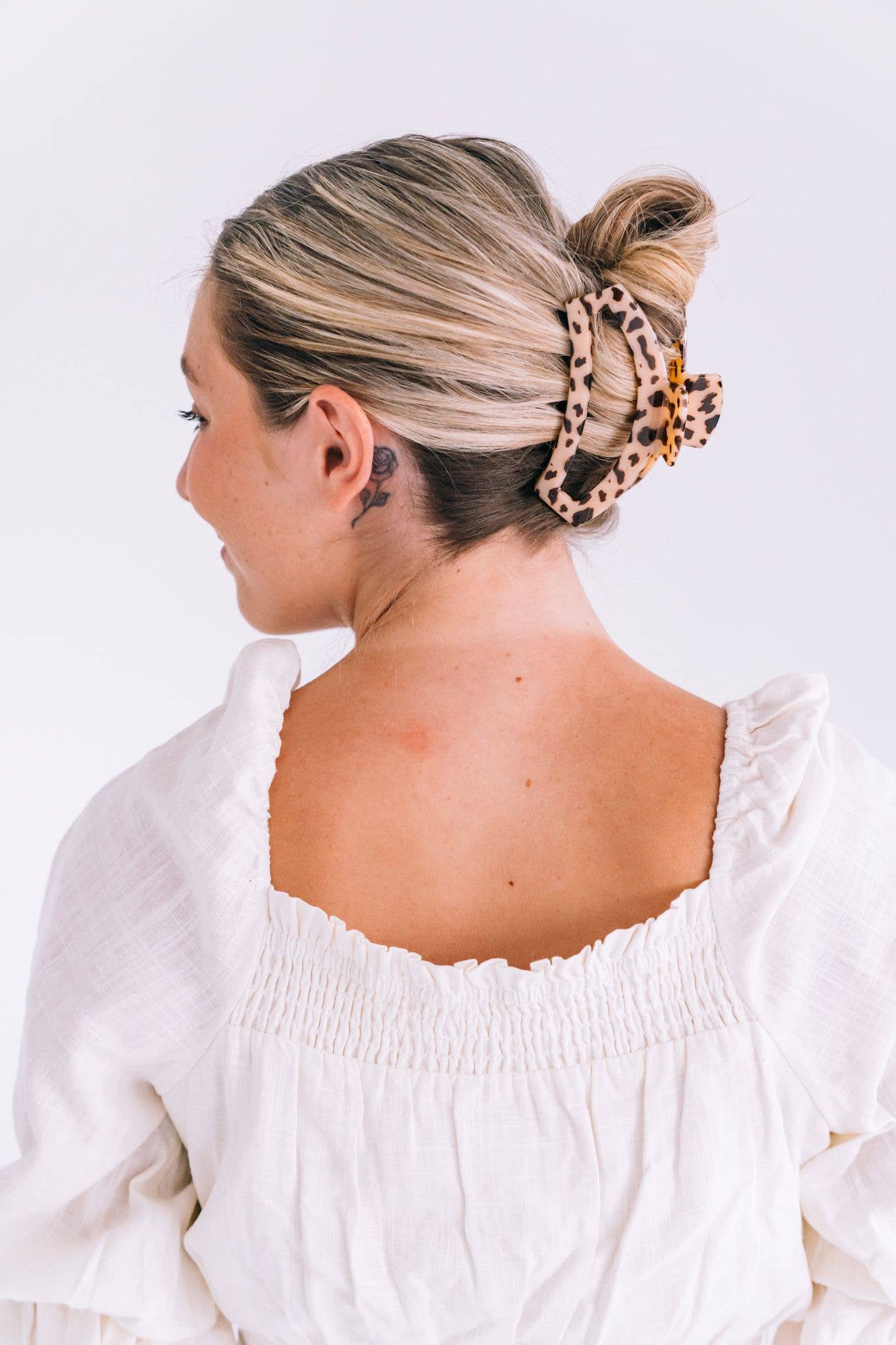 Teleties Open Hair Clip | Large | Blonde Tortoise