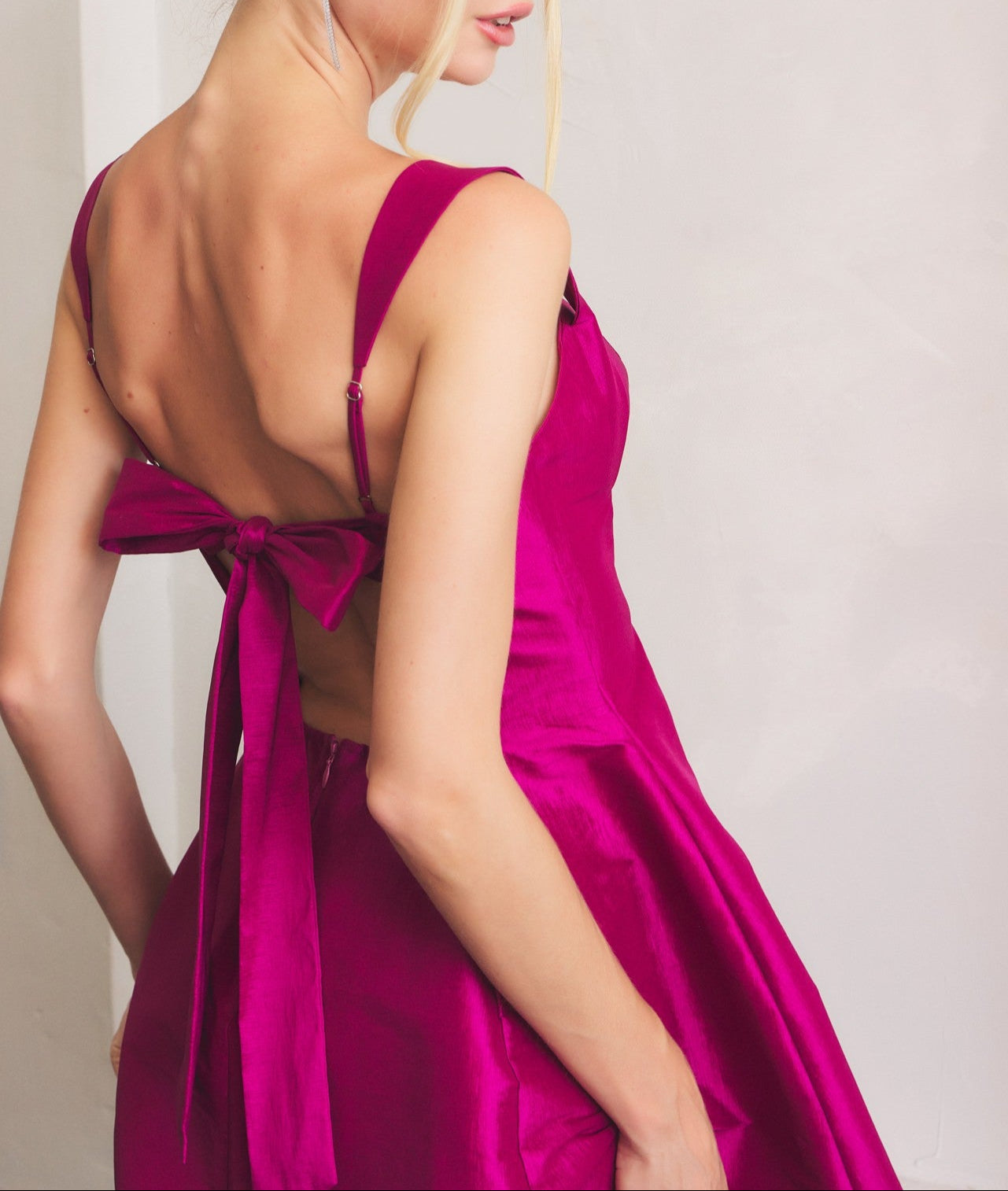 Sweet as Sugar Tie Back Cut Out Mini Dress - Purple