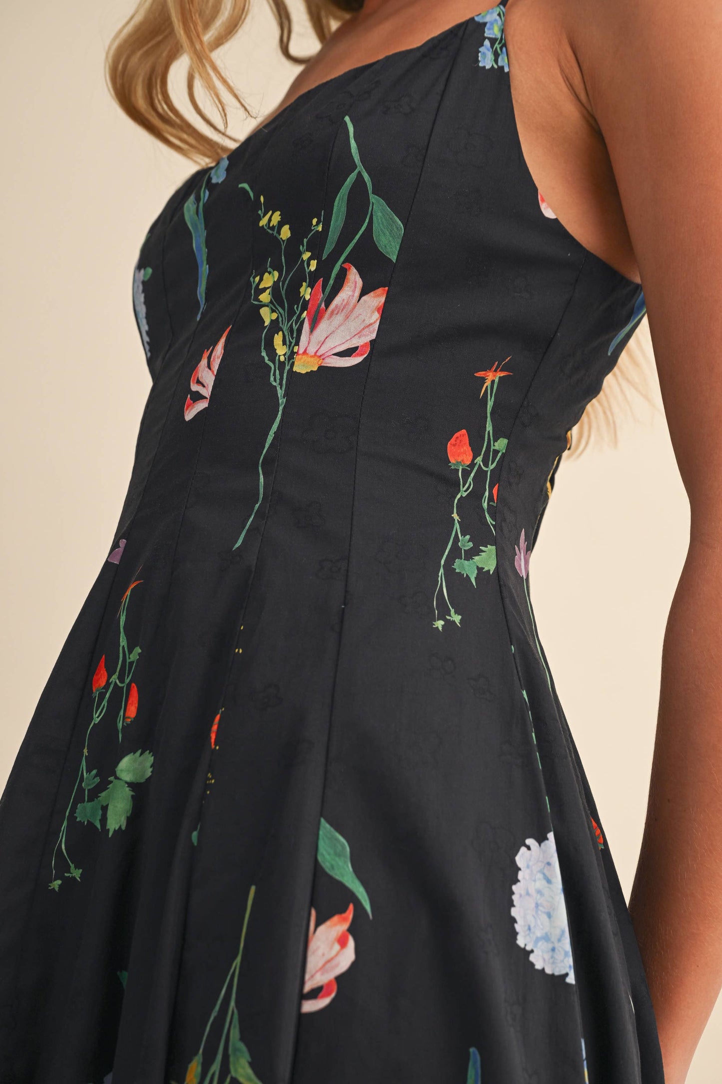 Worth It Floral Printed Sleeveless Flared Maxi Dress - Black