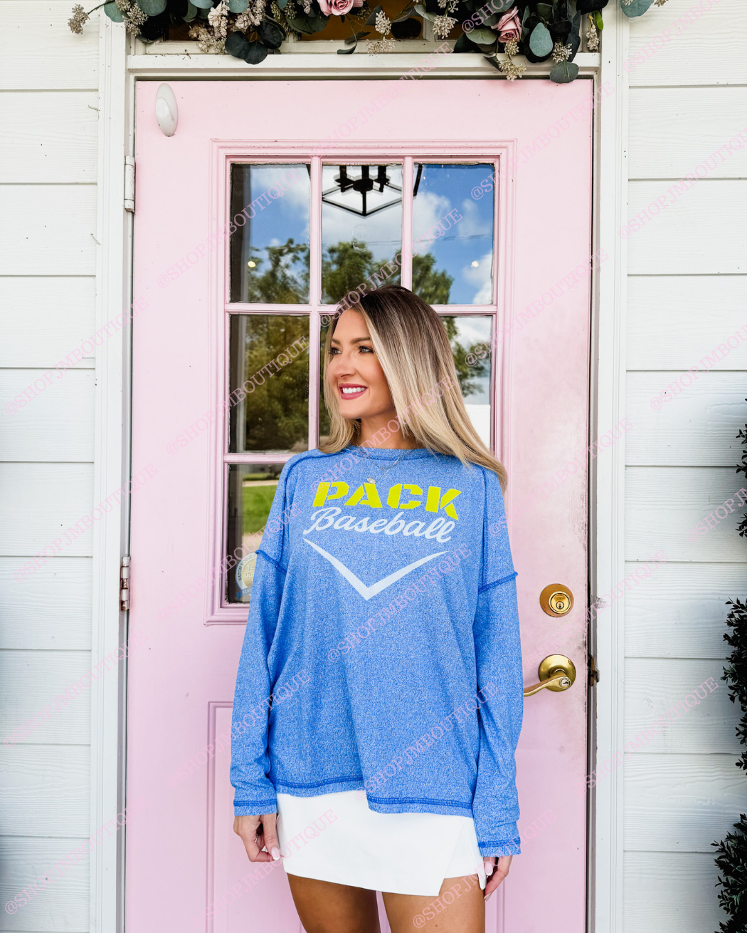 PRE ORDER Design 40 - Women's Exposed Seam Tee - Ocean Blue