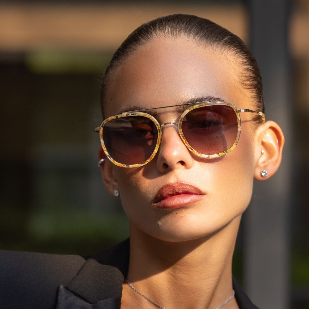 Weston Acetate Round Unisex Sunglasses - Yellow Tortoise