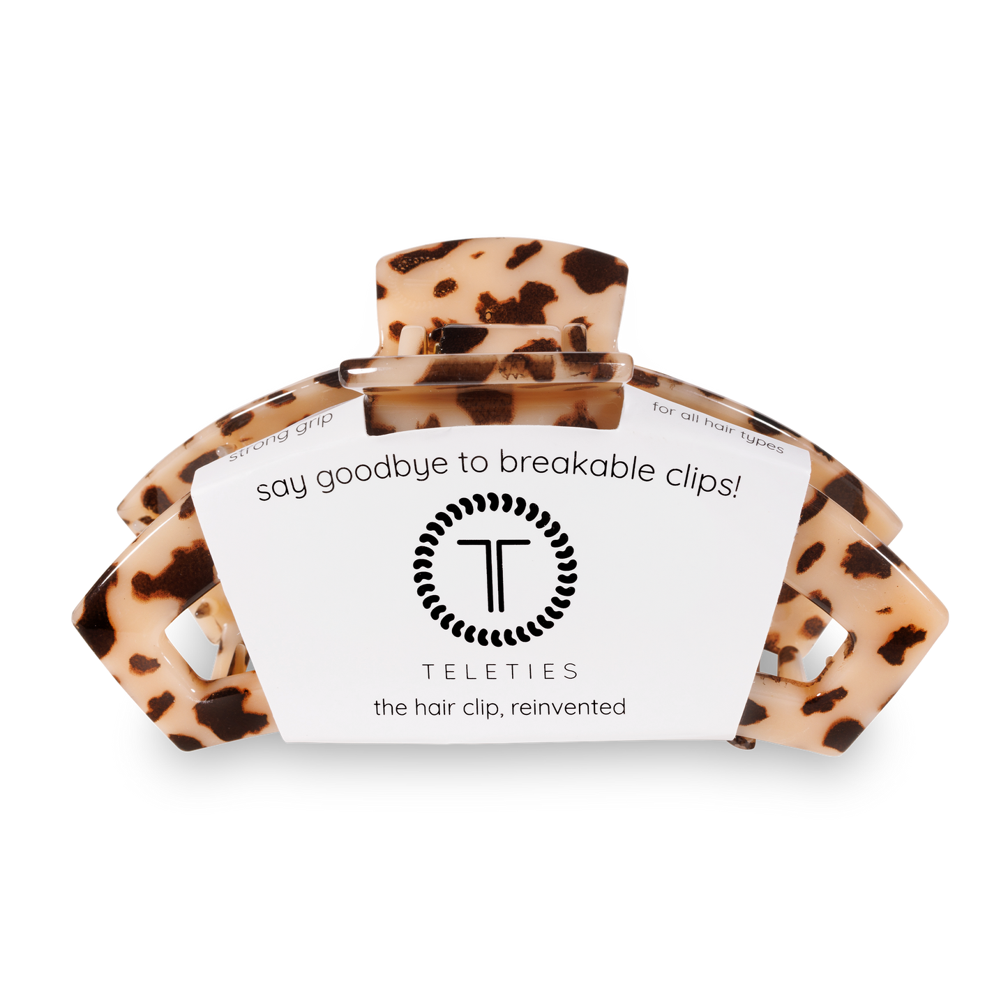 Teleties Open Hair Clip | Large | Blonde Tortoise