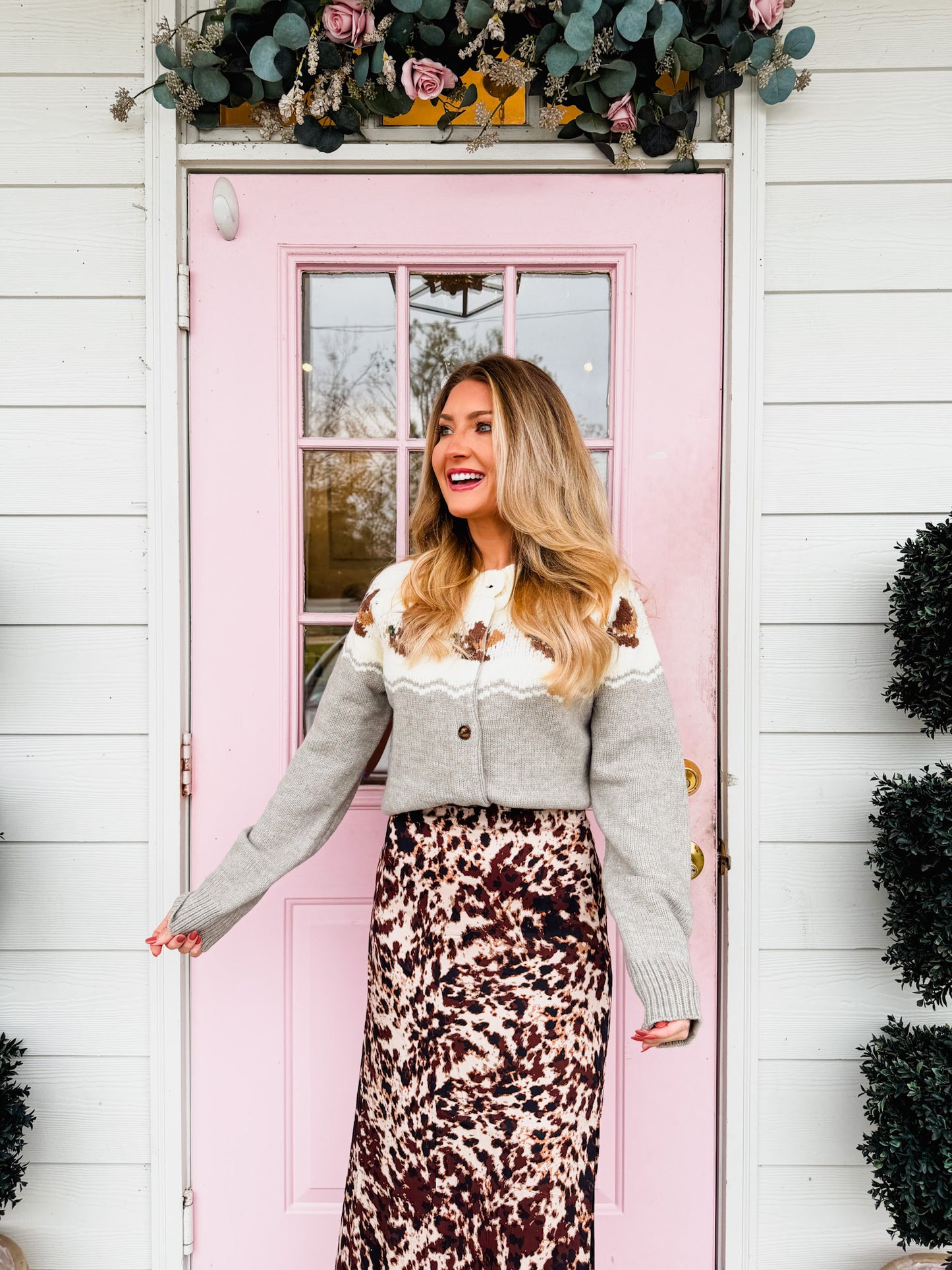 Gone Country Duck Cardigan - Heather Grey