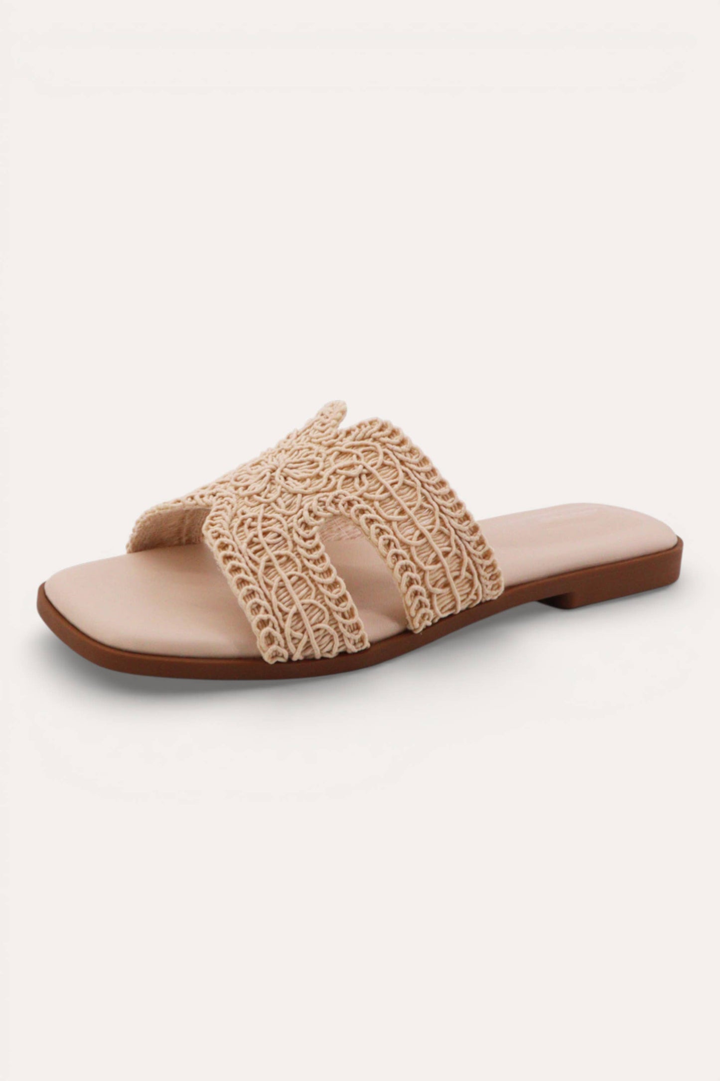 VIEW-68 Woven Square Toe Flat - Beige