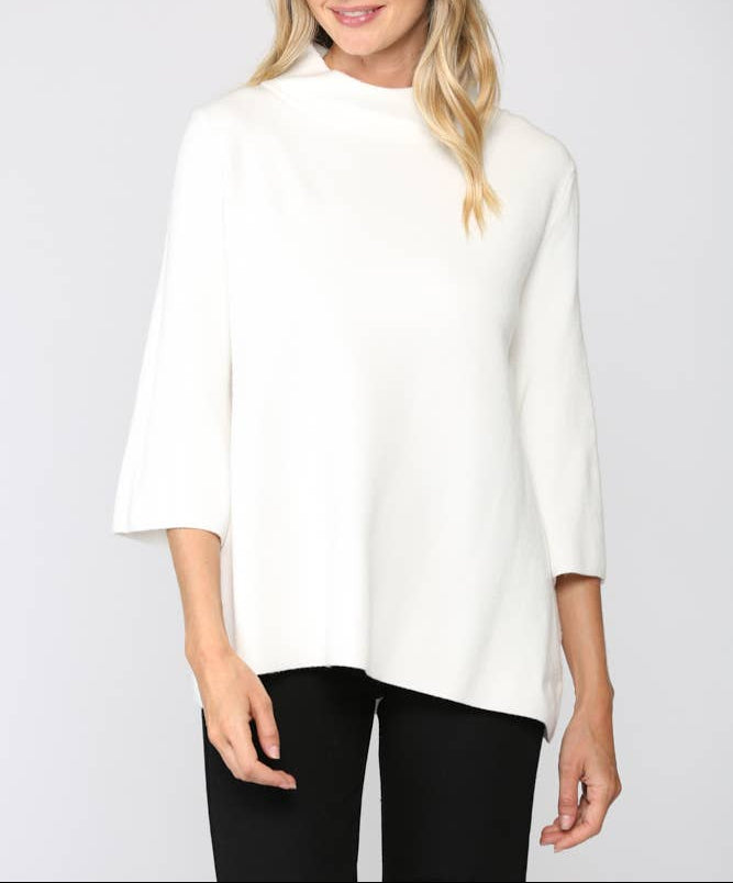 The Moment Mock Neck Bell Sleeve Sweater - Cream