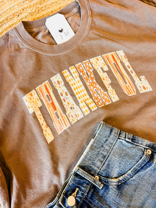 Thankful Graphic Tee - Espresso