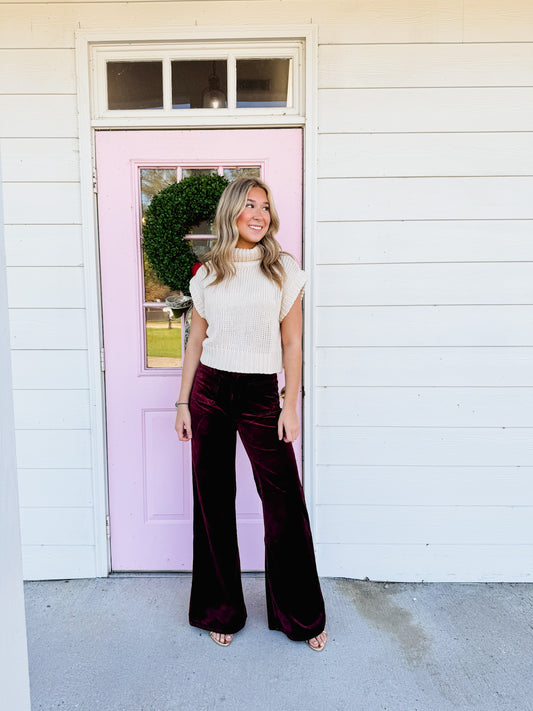 Good American Good Waist Palazzo Pant - Berry Noir