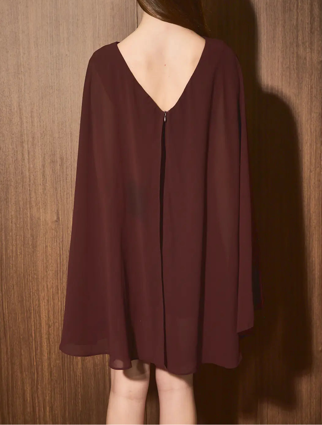 Say Goodbye Chiffon Cape Overlay Sleeveless Romper - Chocolate