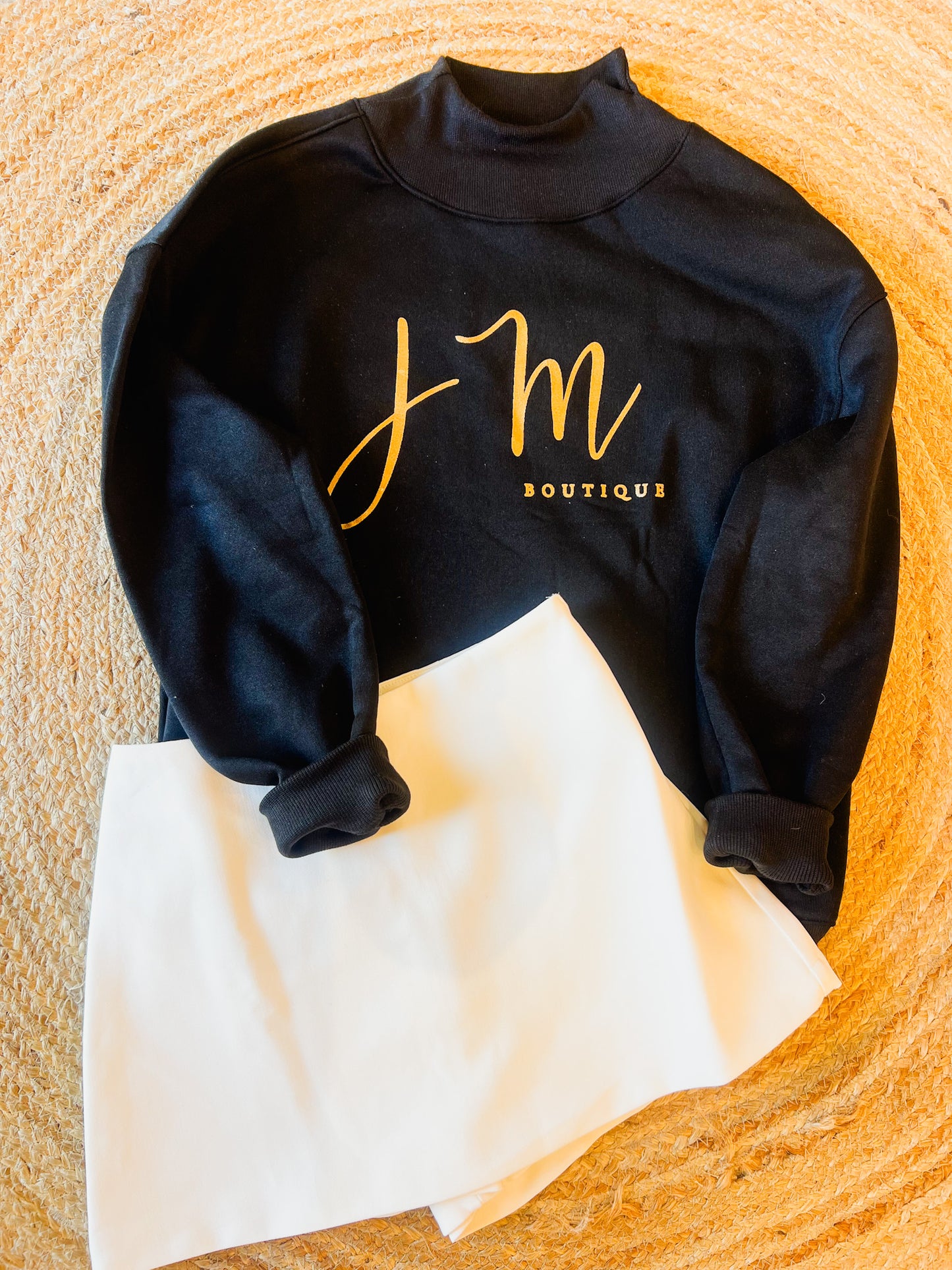 JM Mock Neck Sweatshirt - Black