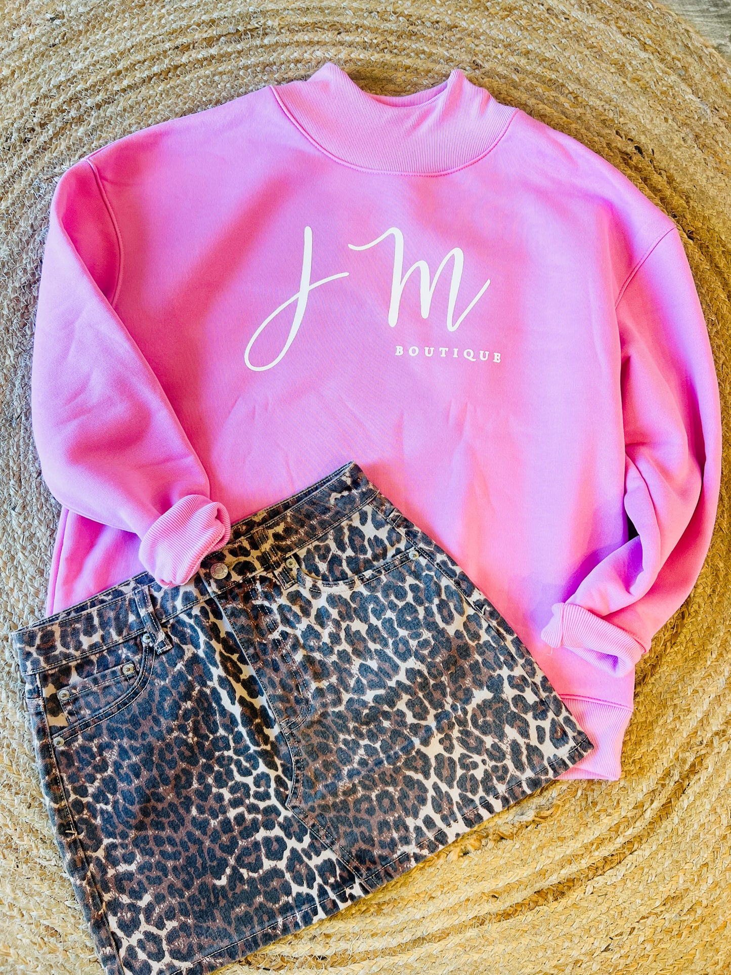 JM Mock Neck Sweatshirt - Pink