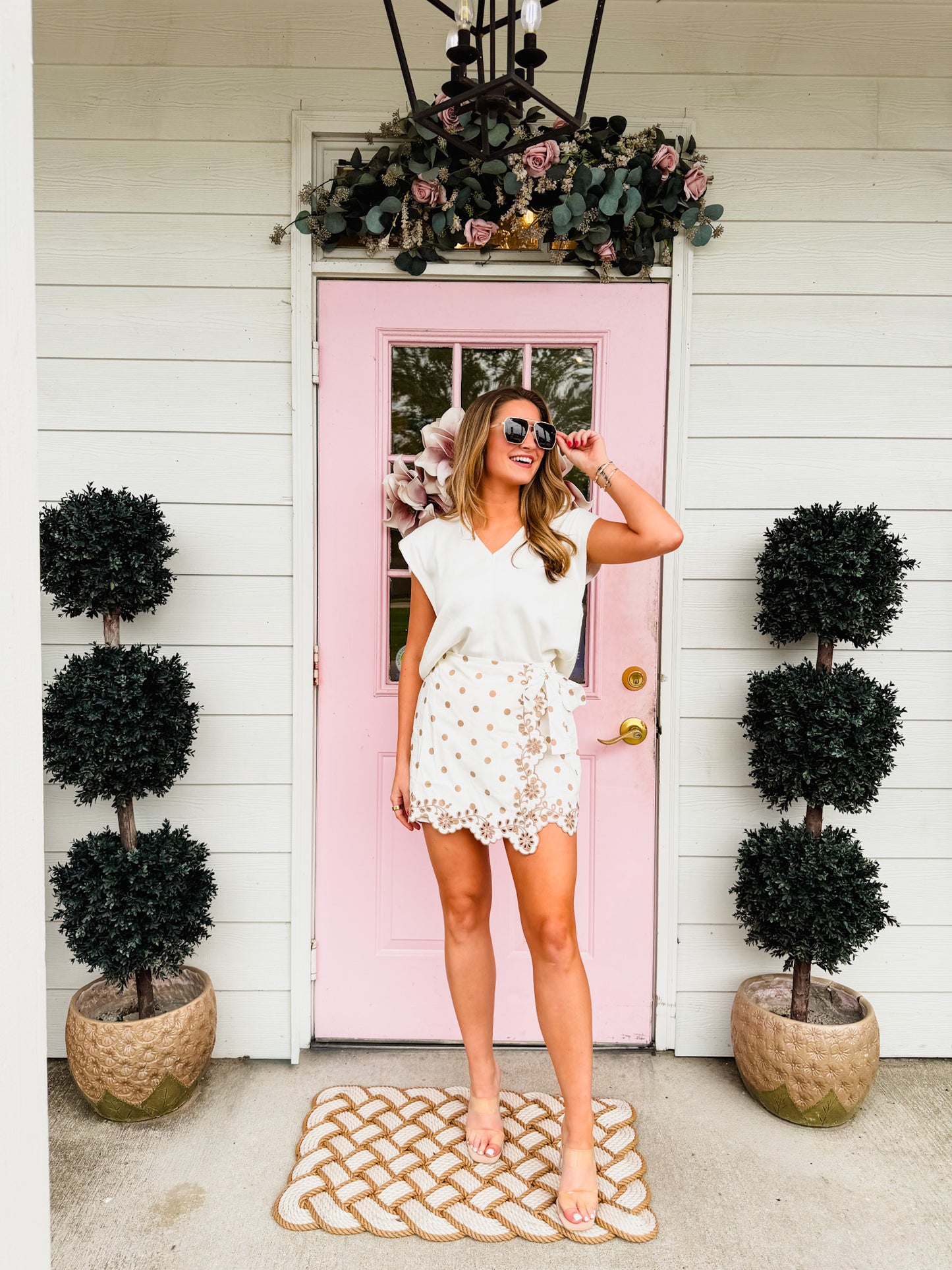 Free To Be Polka Dot Skort - Cream