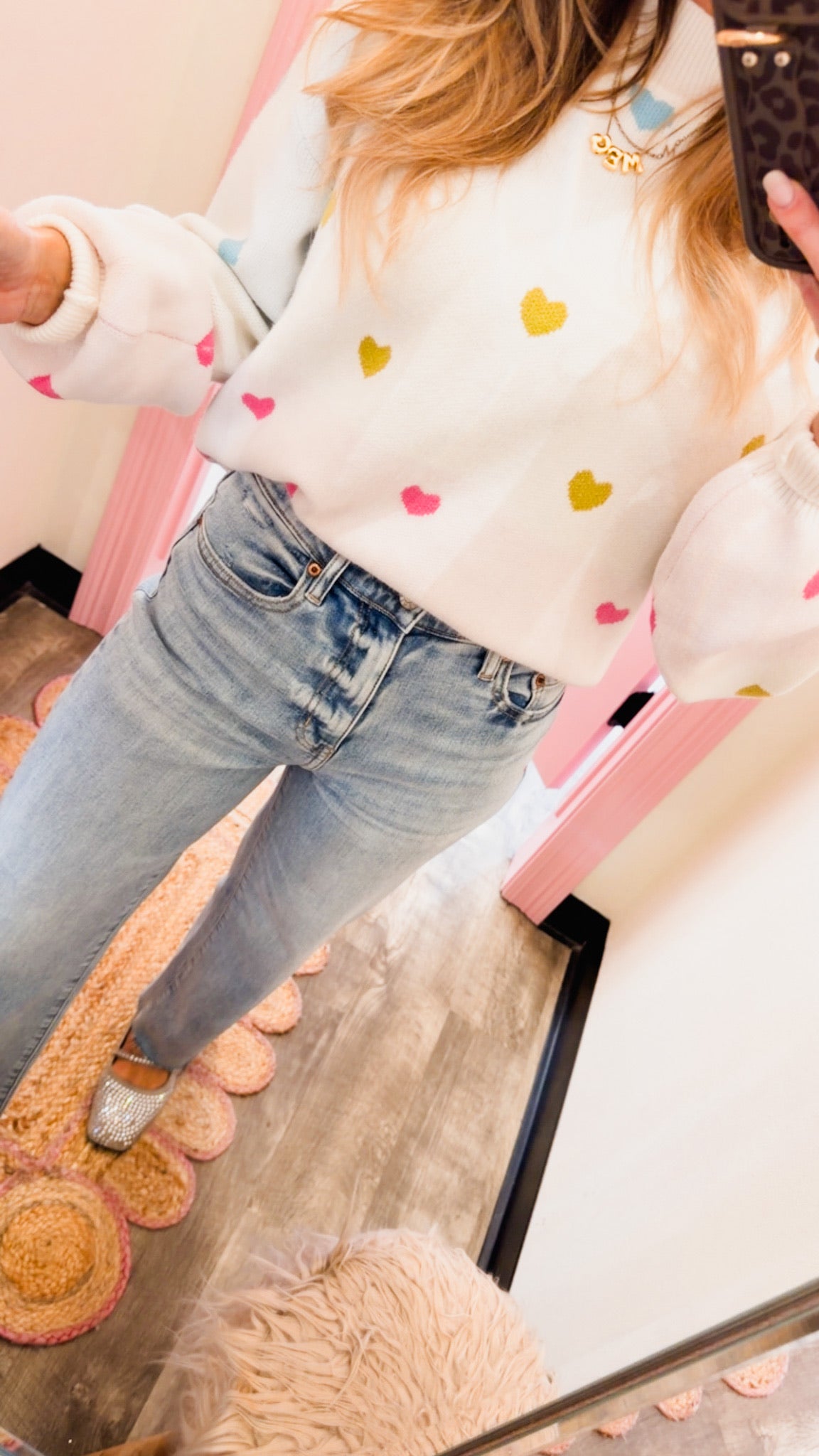 Scattered Ombre Heart Sweater - Multi