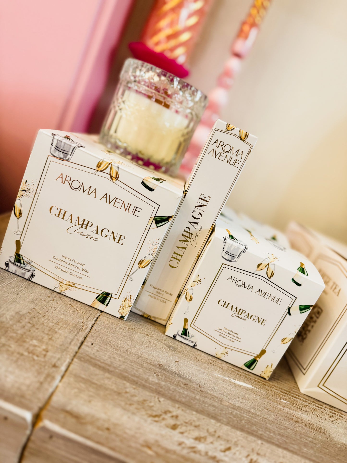 Aroma Avenue 7oz. Candle - Champagne