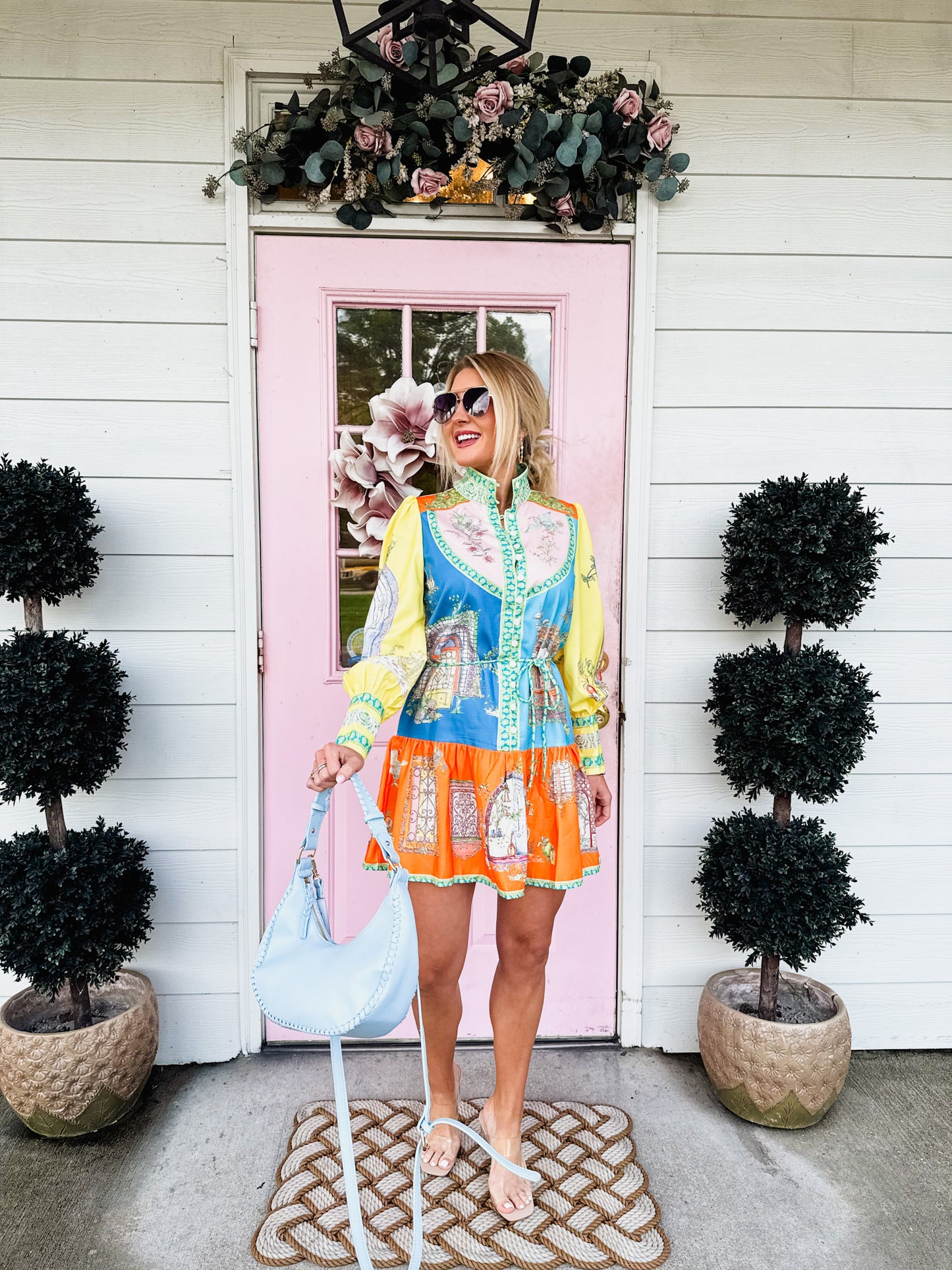 Stand Out Balloon Sleeve Print Mini Dress - Multi