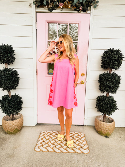 pink ladies dresses Sadie & Sage Floral Satin Mini Dress main image 0