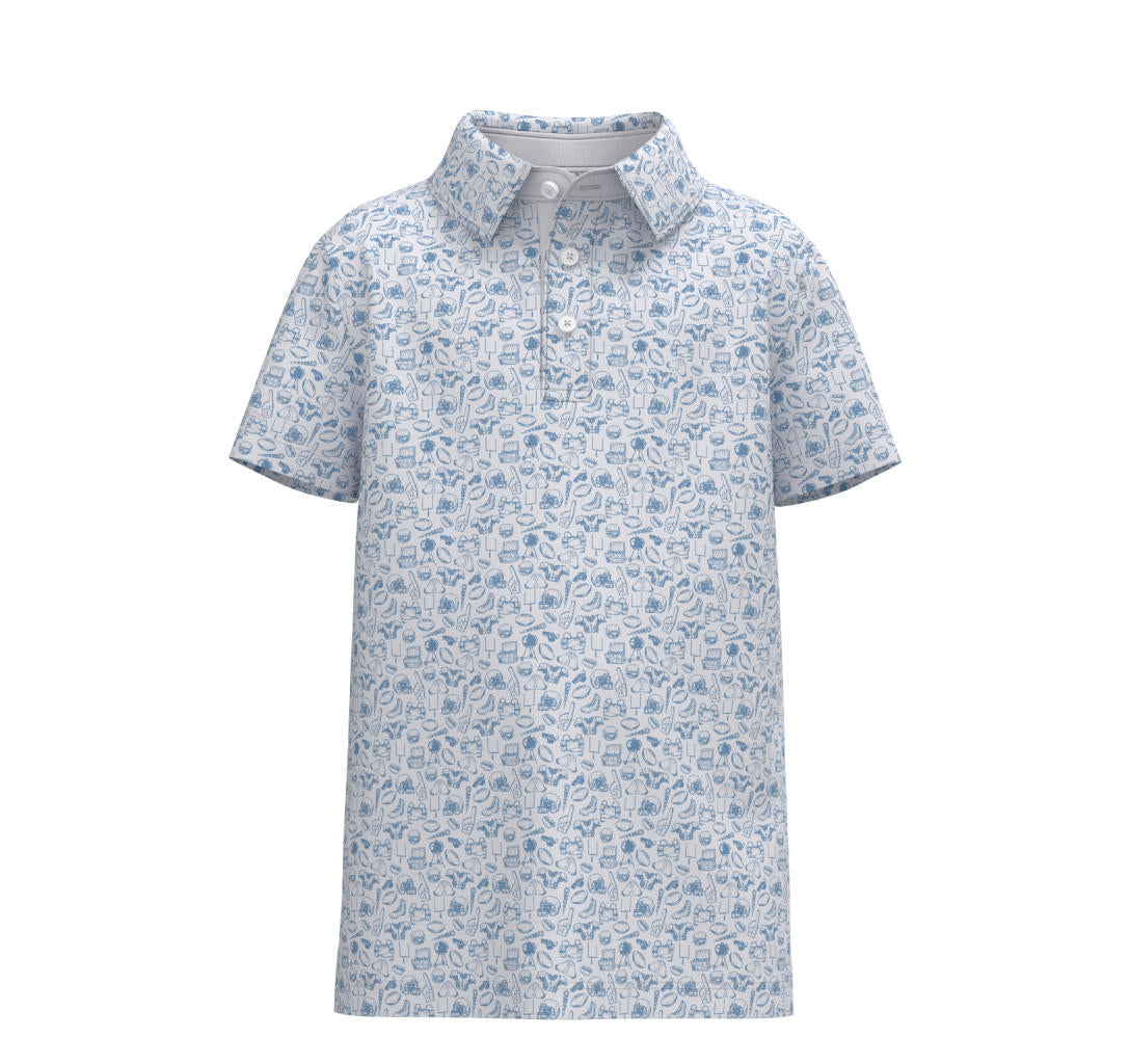 SSCO Youth Biggest Fan Printed Polo - Powder Blue