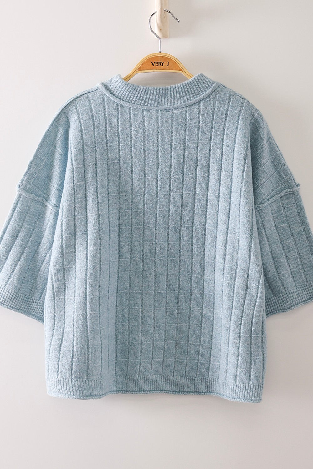 Main Event Cropped Ribbed Sweater - Blue