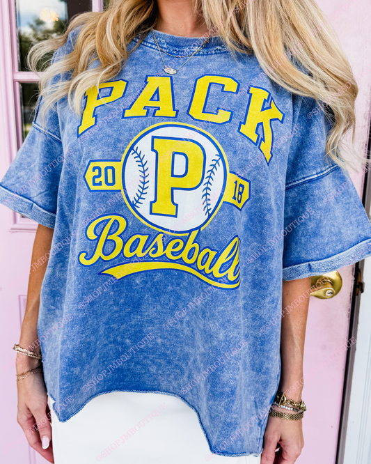PRE-ORDER Design 17 - Women's Acid Washed Tee - Classic Blue