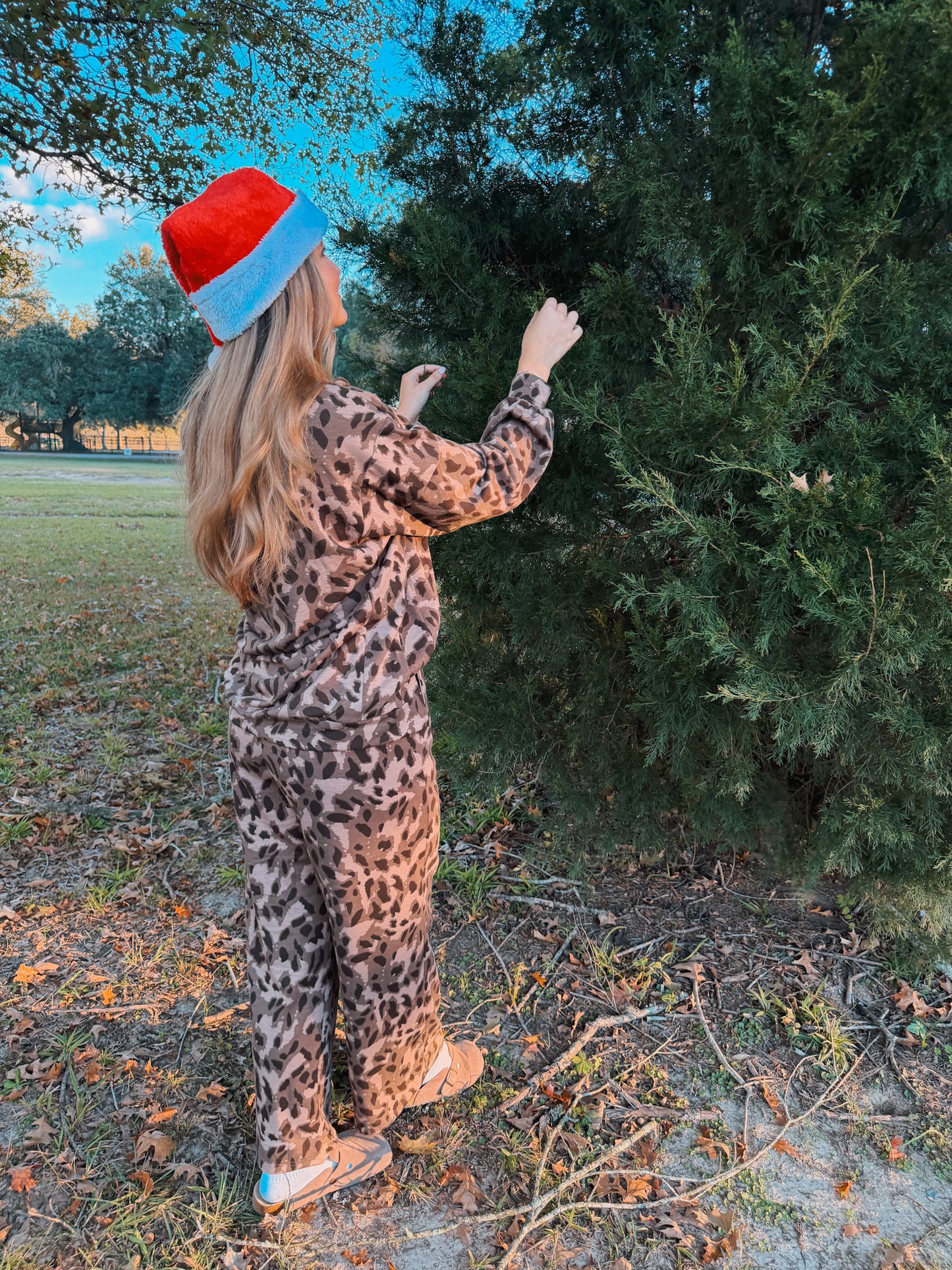 Animal Print Pant and Long Sleeve Top Set - Brown Multi