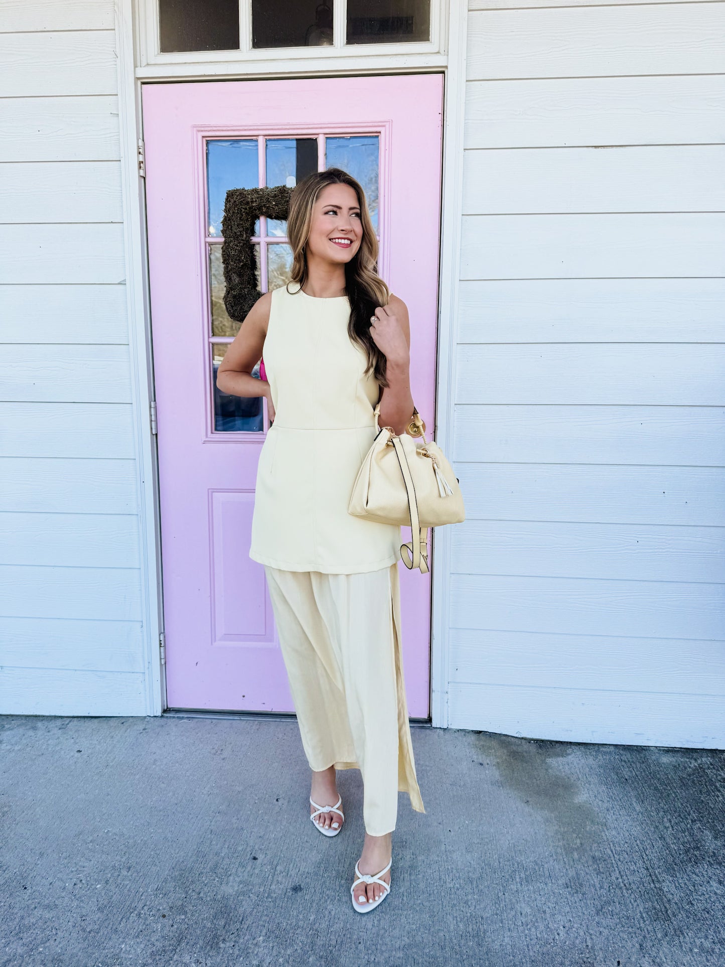 Real Deal Sleeveless Layered Midi Dress - Yellow