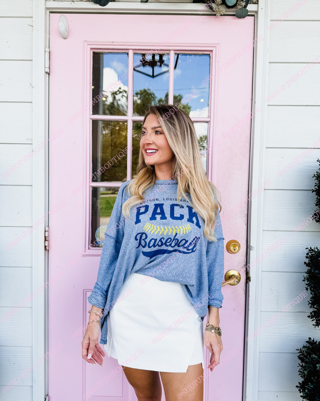 PRE ORDER Design 37 - Women's Exposed Seam L/S Tee - Dusty Blue