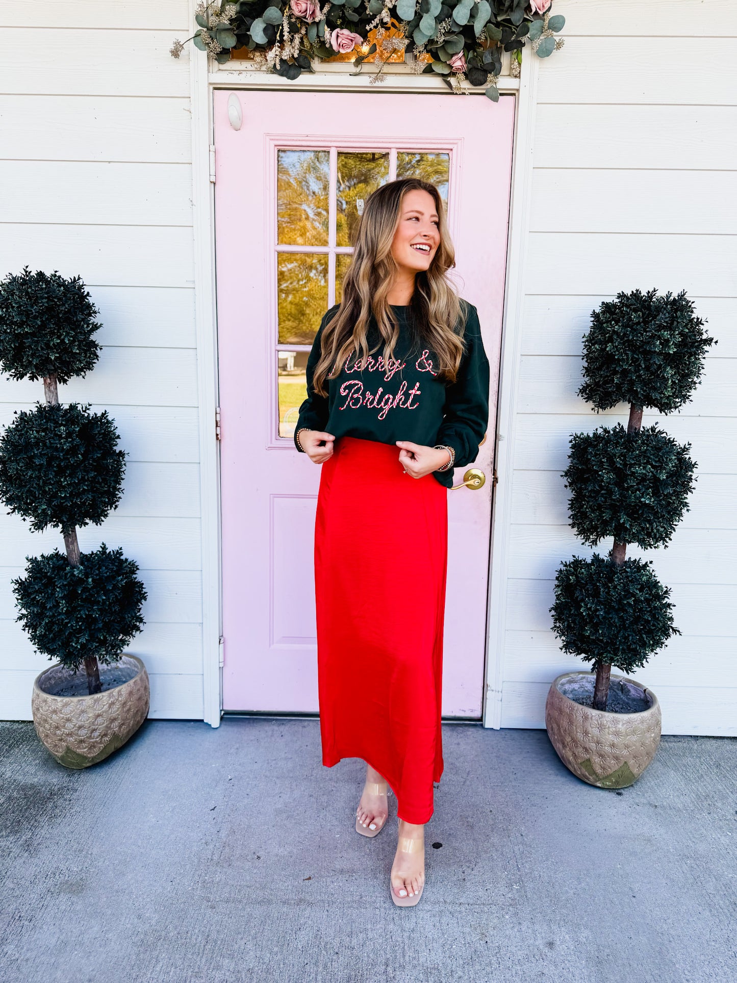 Z Supply Northpointe Midi Skirt - Festive Red