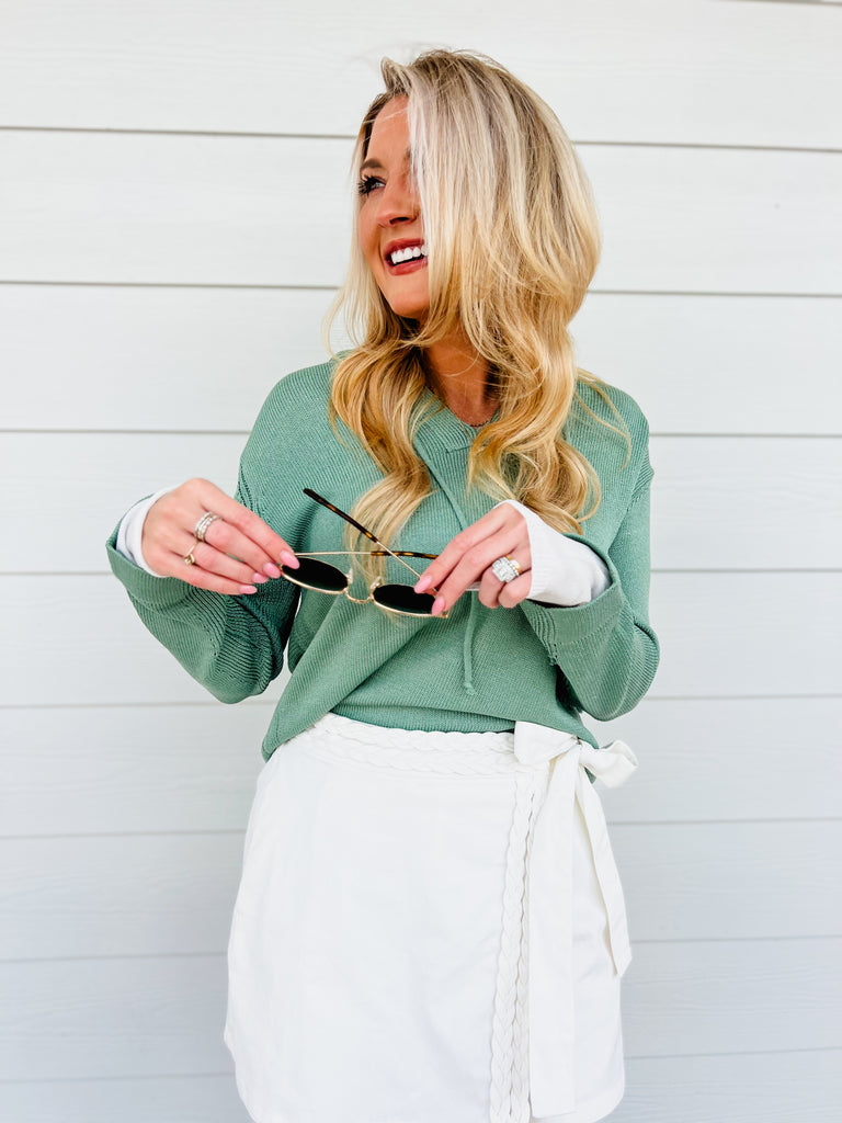 Abigail V-Neck Pullover Hoodie