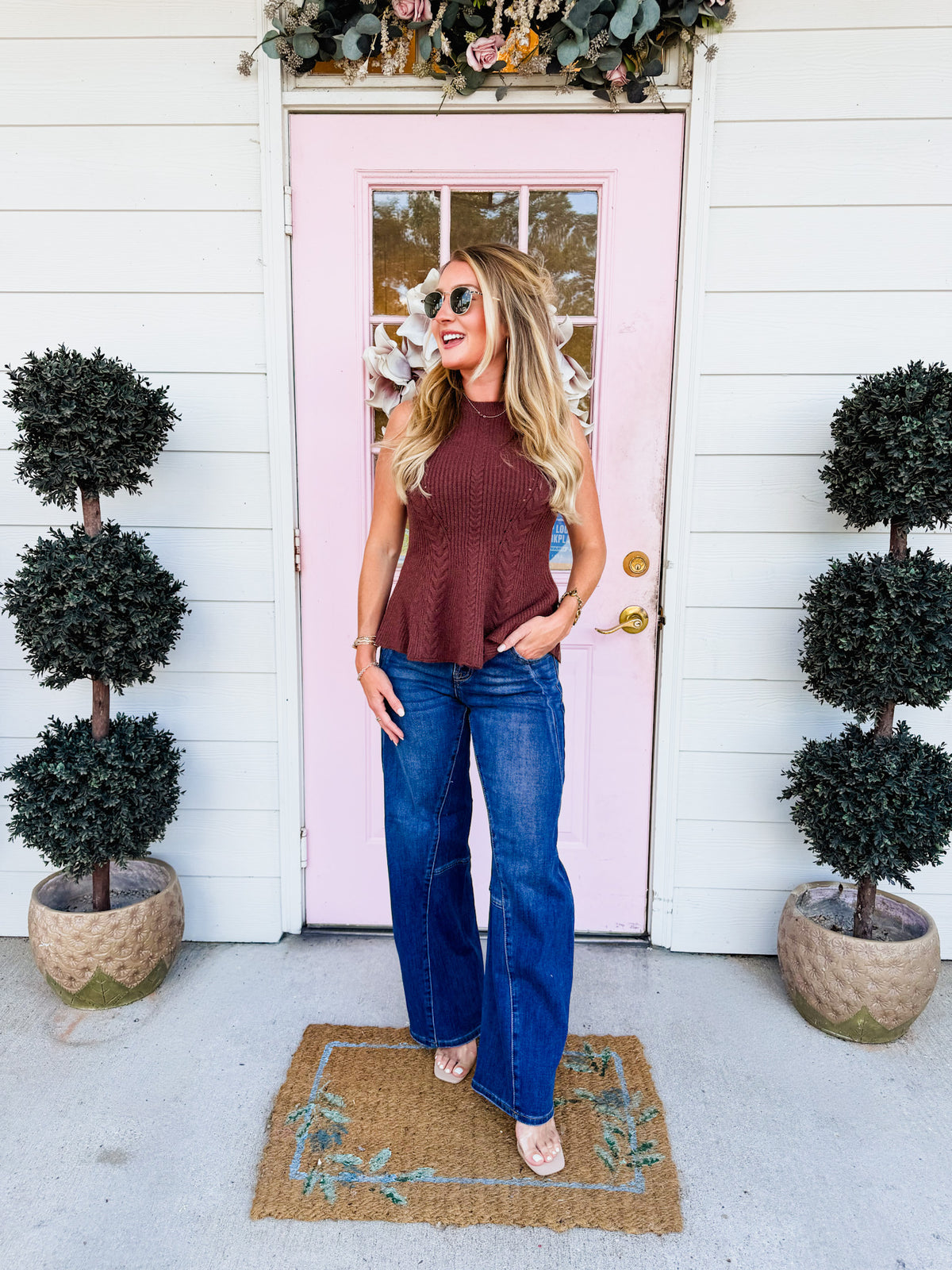 Risen Slouchy Barrel Twisted Seam Detail Jeans - Dark