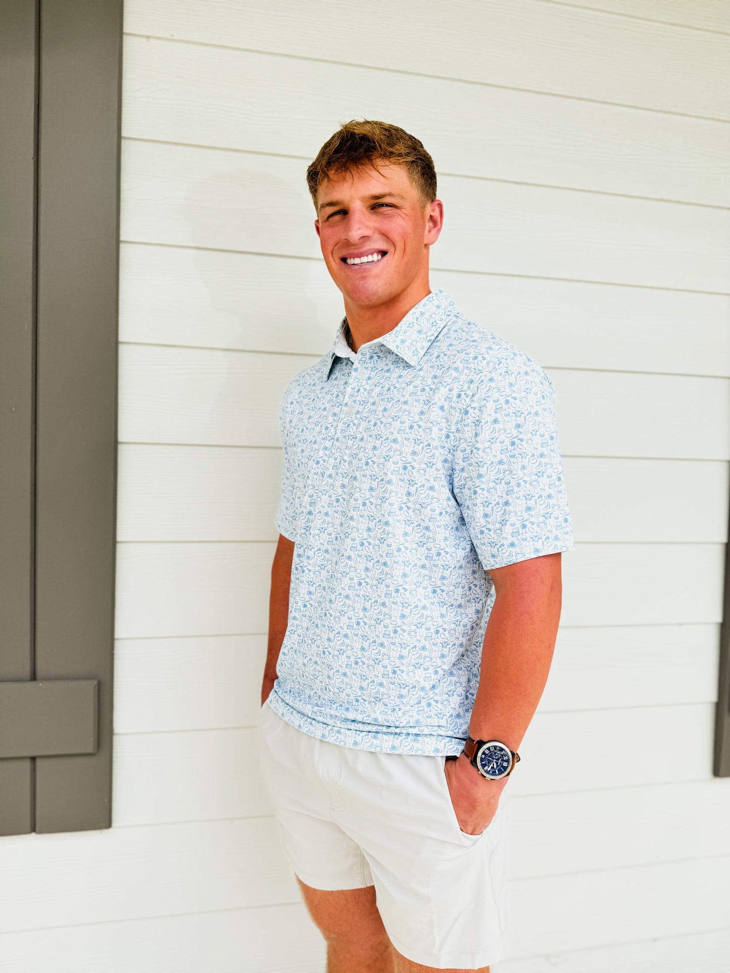 SSCO Biggest Fan Printed Polo - Powder Blue