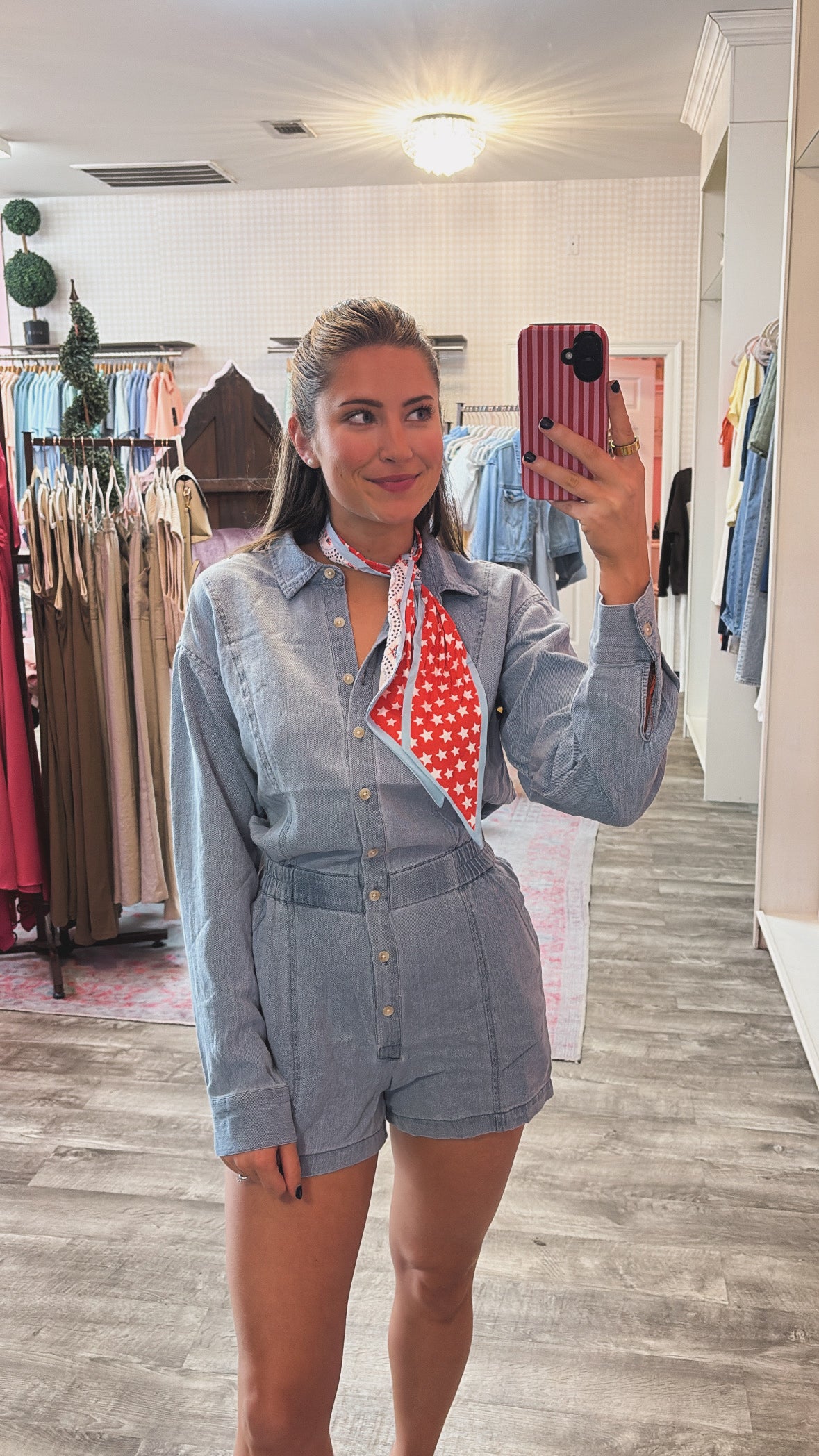 Z Supply Sully Twill Romper - Lake Blue