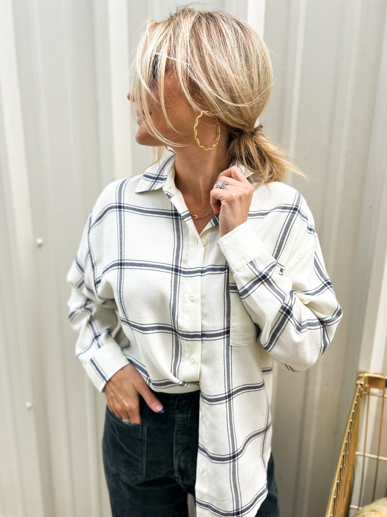 Z Supply River Plaid Button Up Top