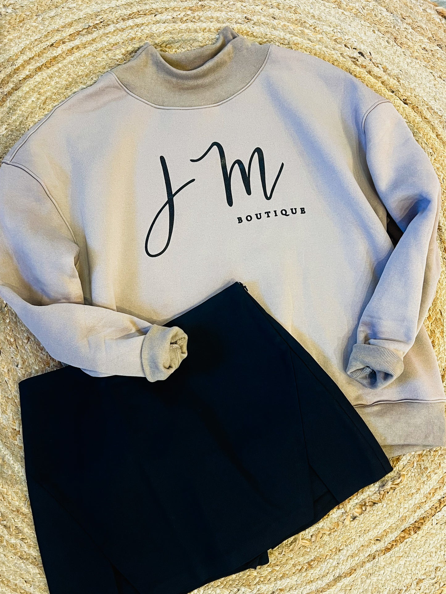 JM Mock Neck Sweatshirt - Taupe