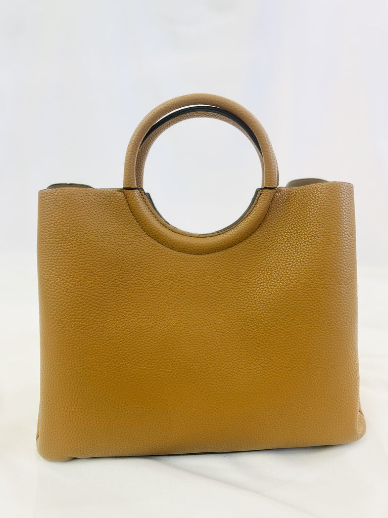 Jen & Co Helen Vegan 3-Compartment Satchel - Tan