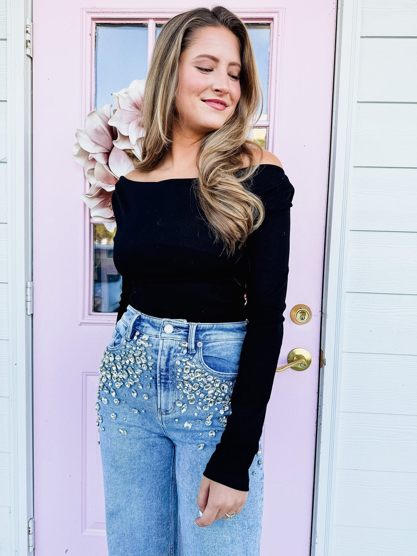 Pucker Up Cowl Neck Bodysuit - Black