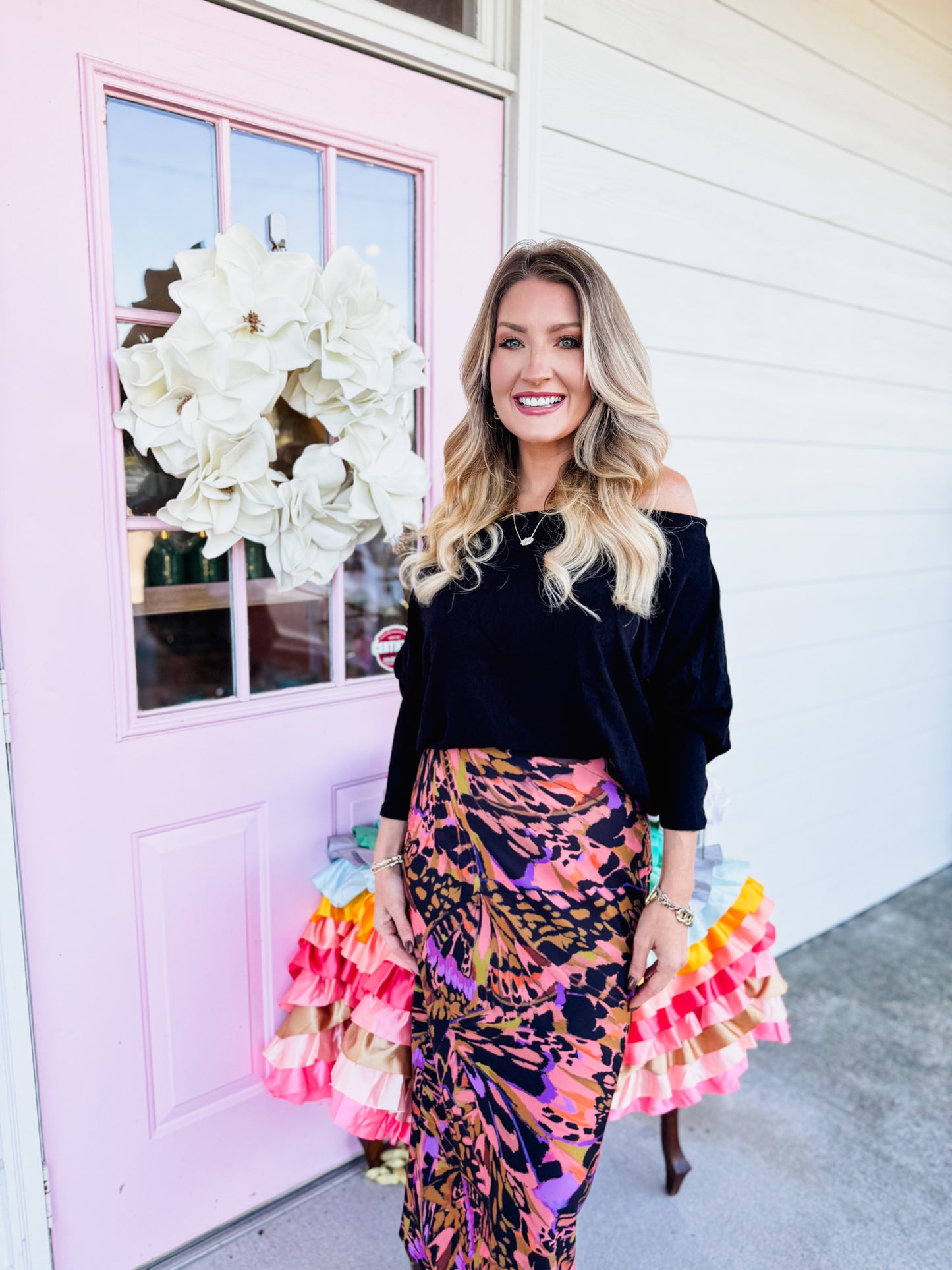 The Anywhere Off Shoulder Top - Black