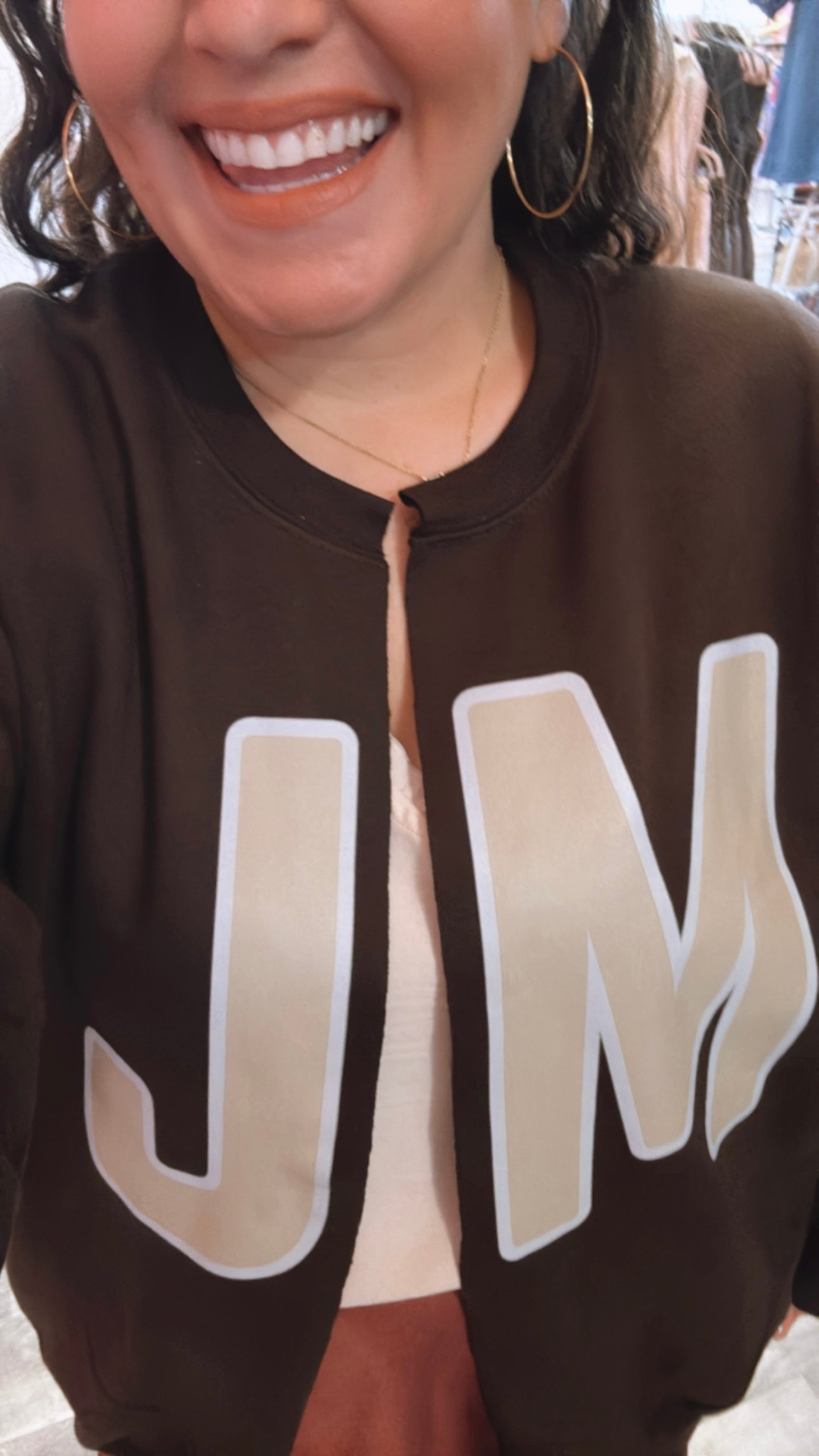 JM Split Crewneck Cut Cardigan - Chocolate