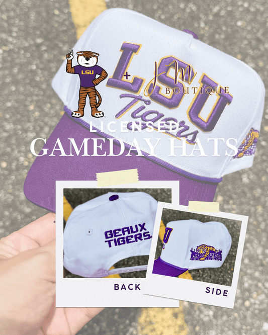 LSU Tigers Licensed Stacked Adjustable Hat - White/Purple