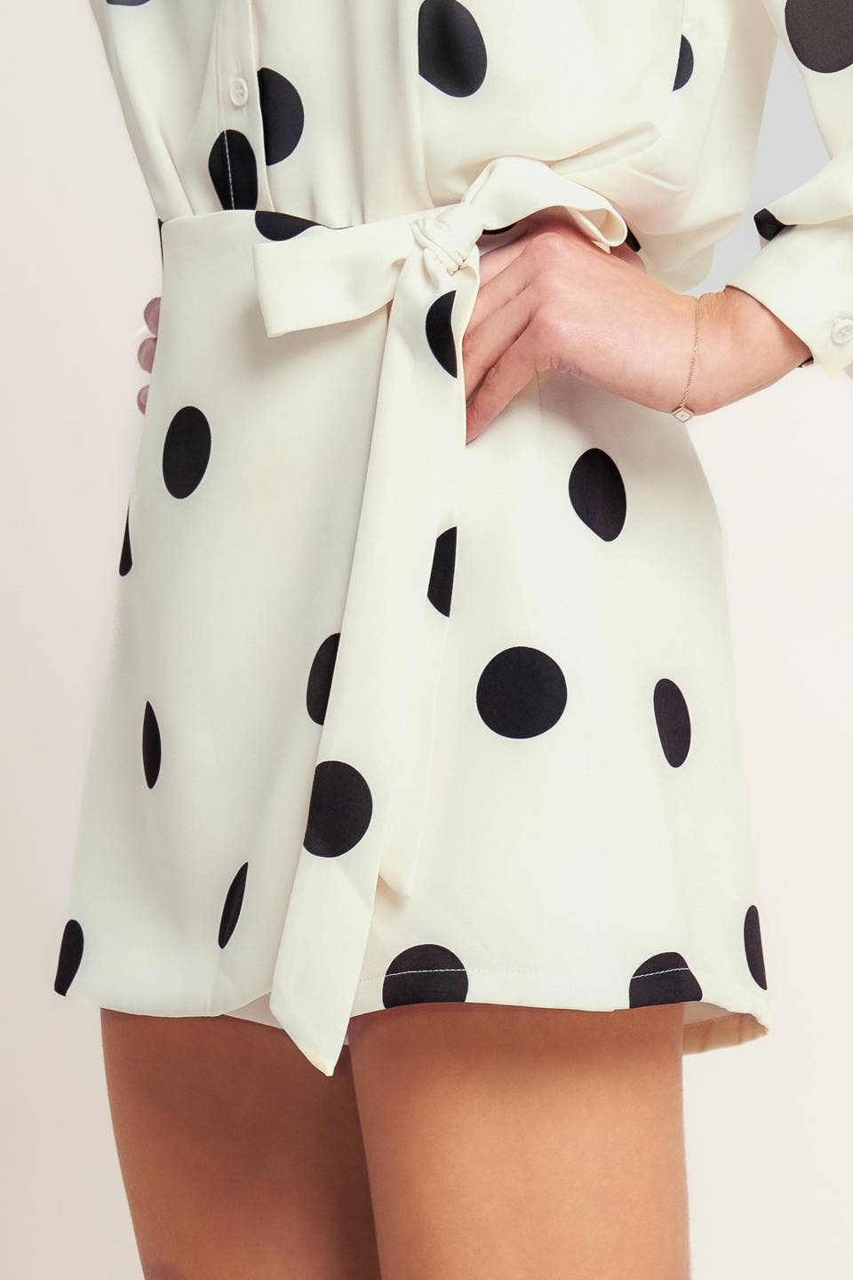 She's Spotted Polka Dot Skort - Ivory/Black