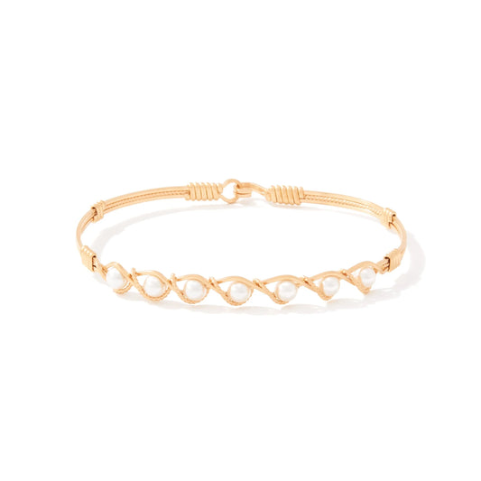 Simple Blessings Bracelet - 14K Gold Artist Wire / Crystal Pearl