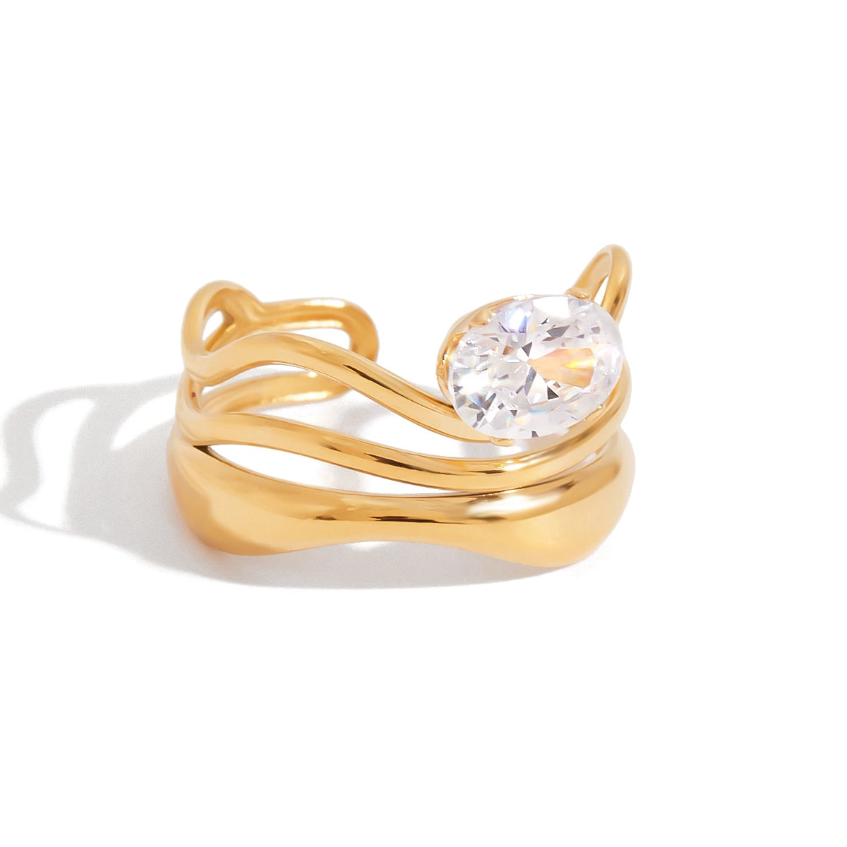 Geometric Solitaire Ring