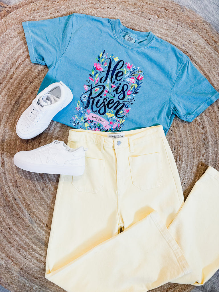 HE IS RISEN Graphic T-Shirt - Floral