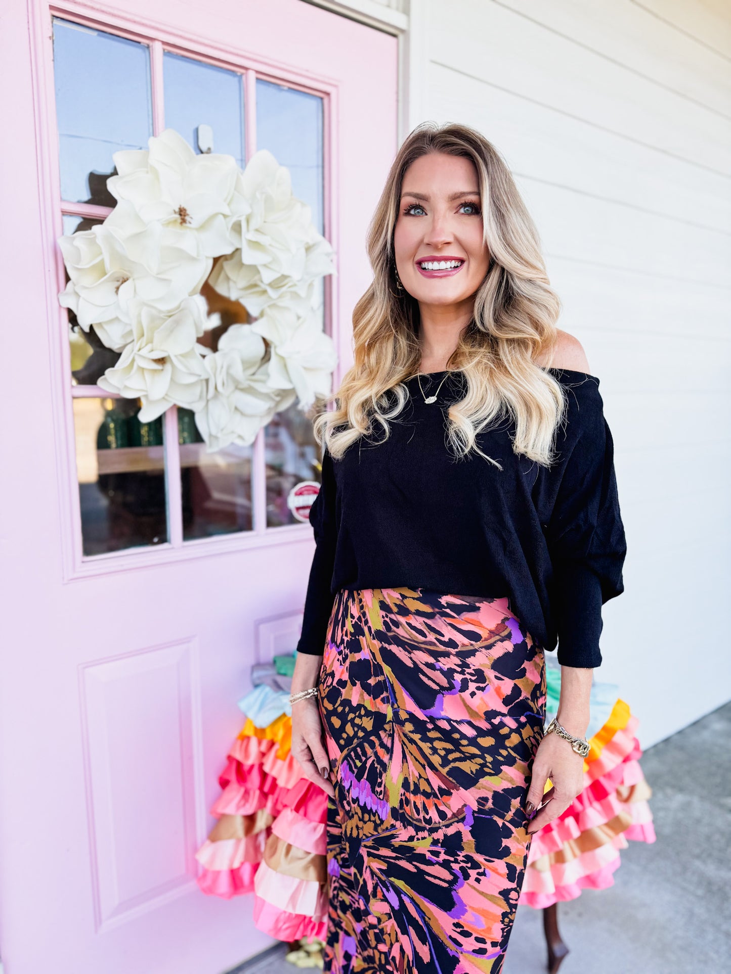 The Anywhere Off Shoulder Top - Black