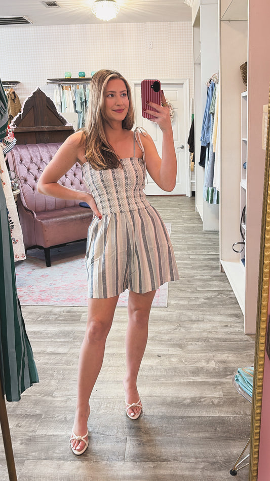 Sweetgrass Stripe Romper - Blue Multi