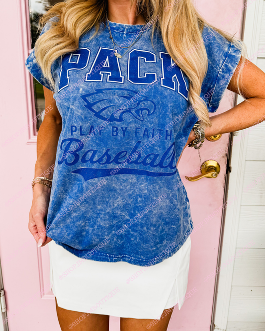 PRE-ORDER Design 41 - Women's Folded Short Sleeve Tee - Classic Blue