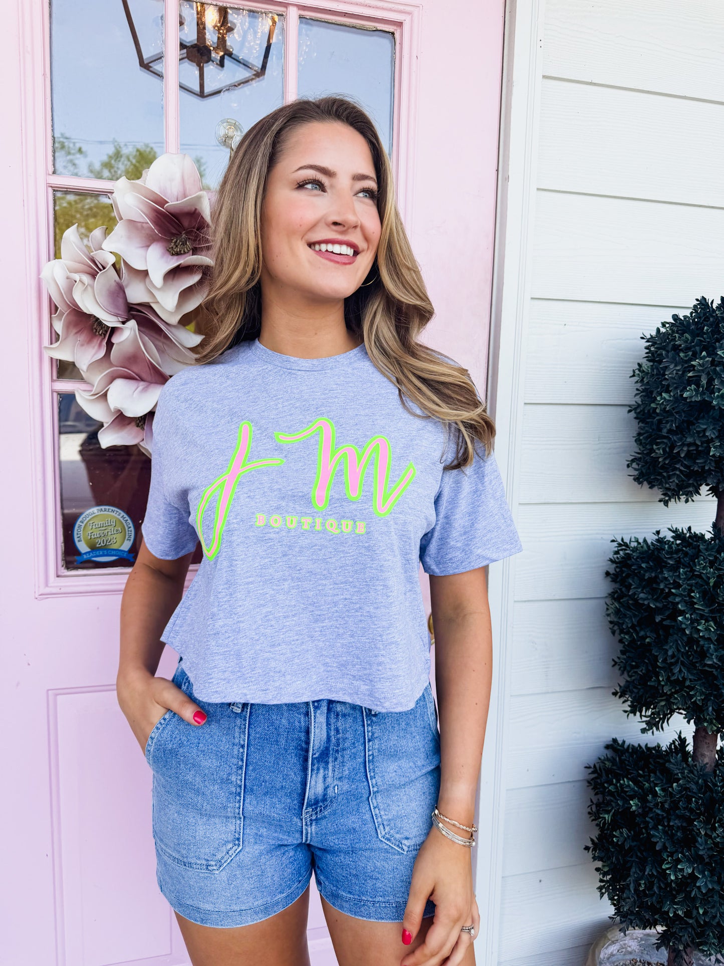 *NEW* JM Cropped Tee - Athletic Heather