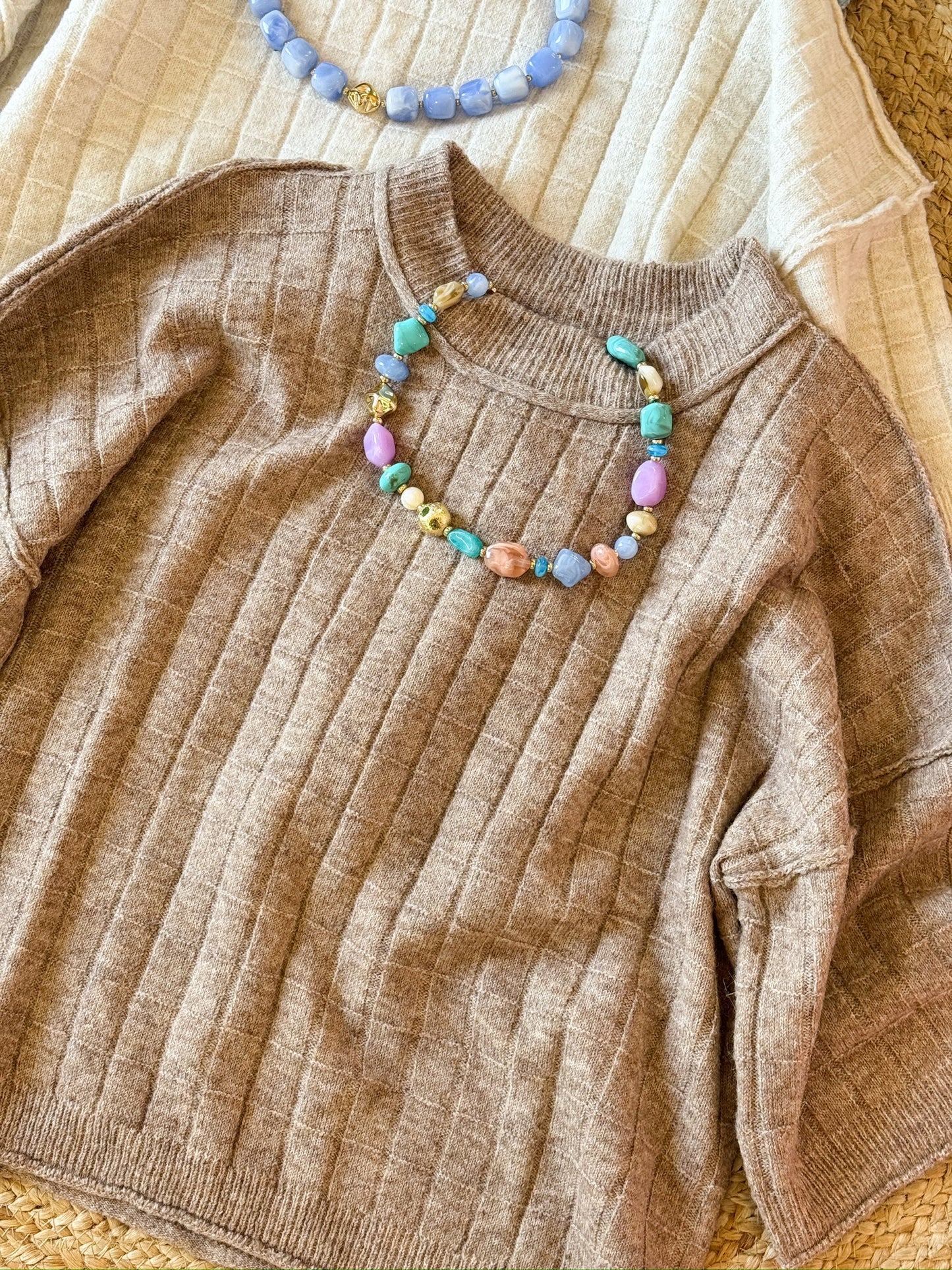 Main Event Cropped Ribbed Sweater - Mocha