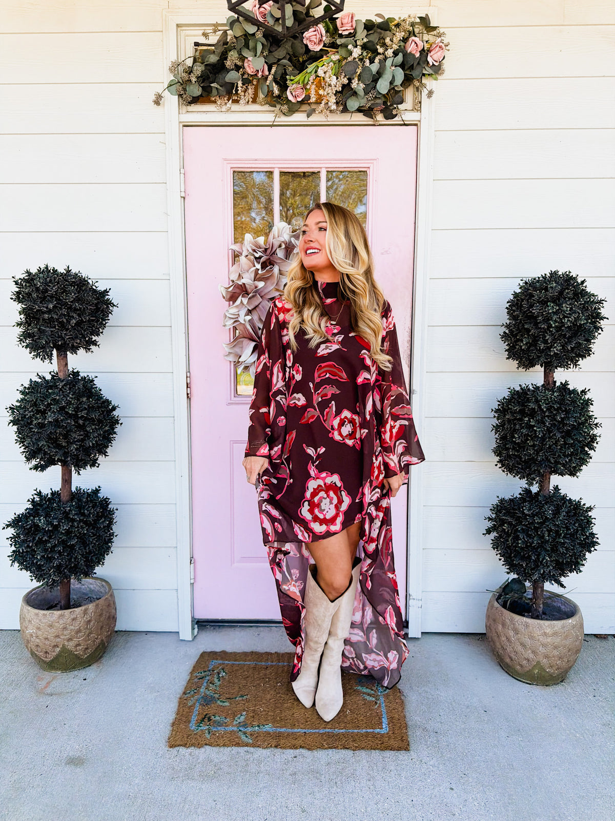 Magical Memory Hi-Low Overlay Floral Dress - Multi