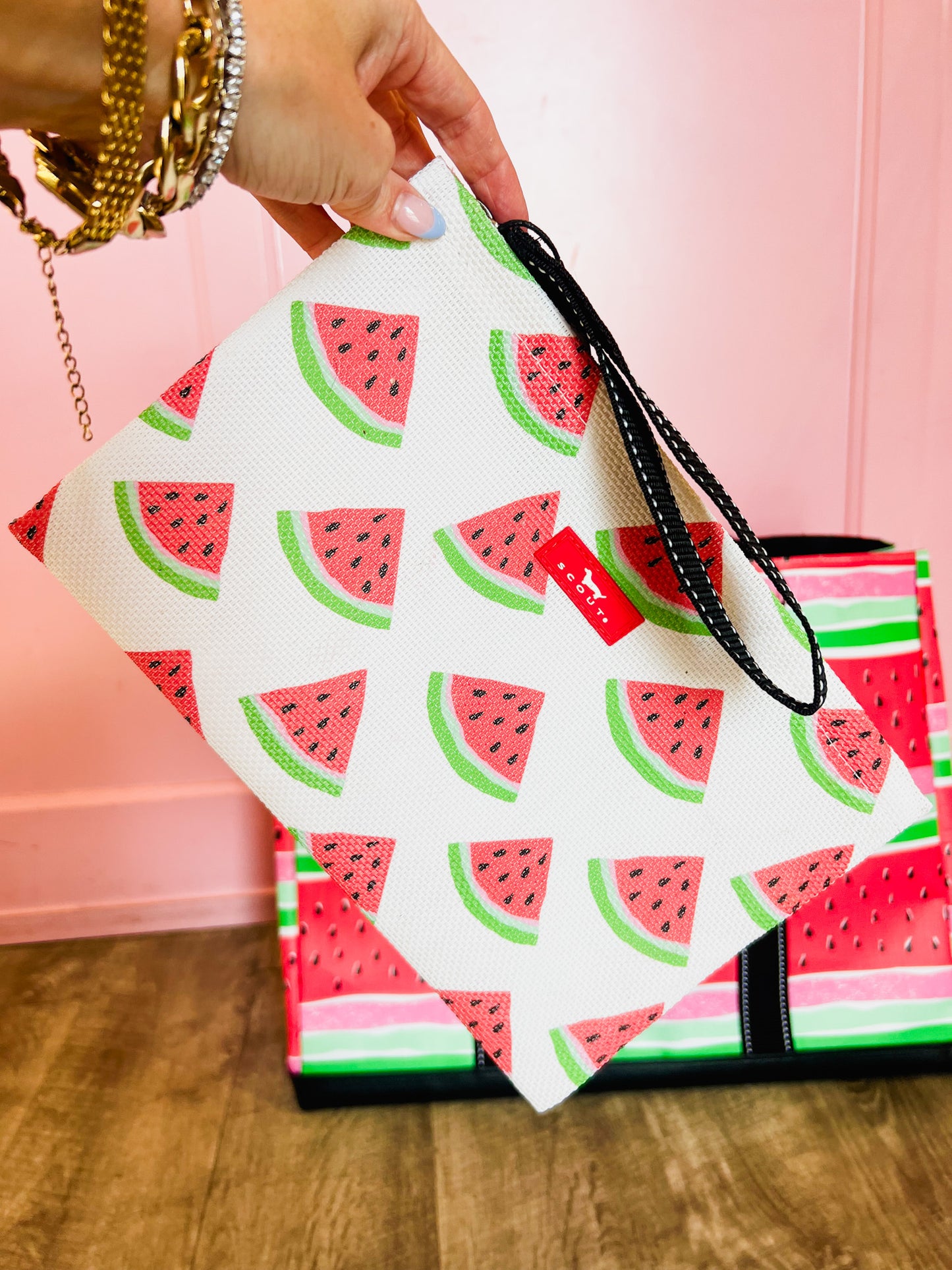 Scout Woven Wristlet Cabana Clutch - One in a Melon