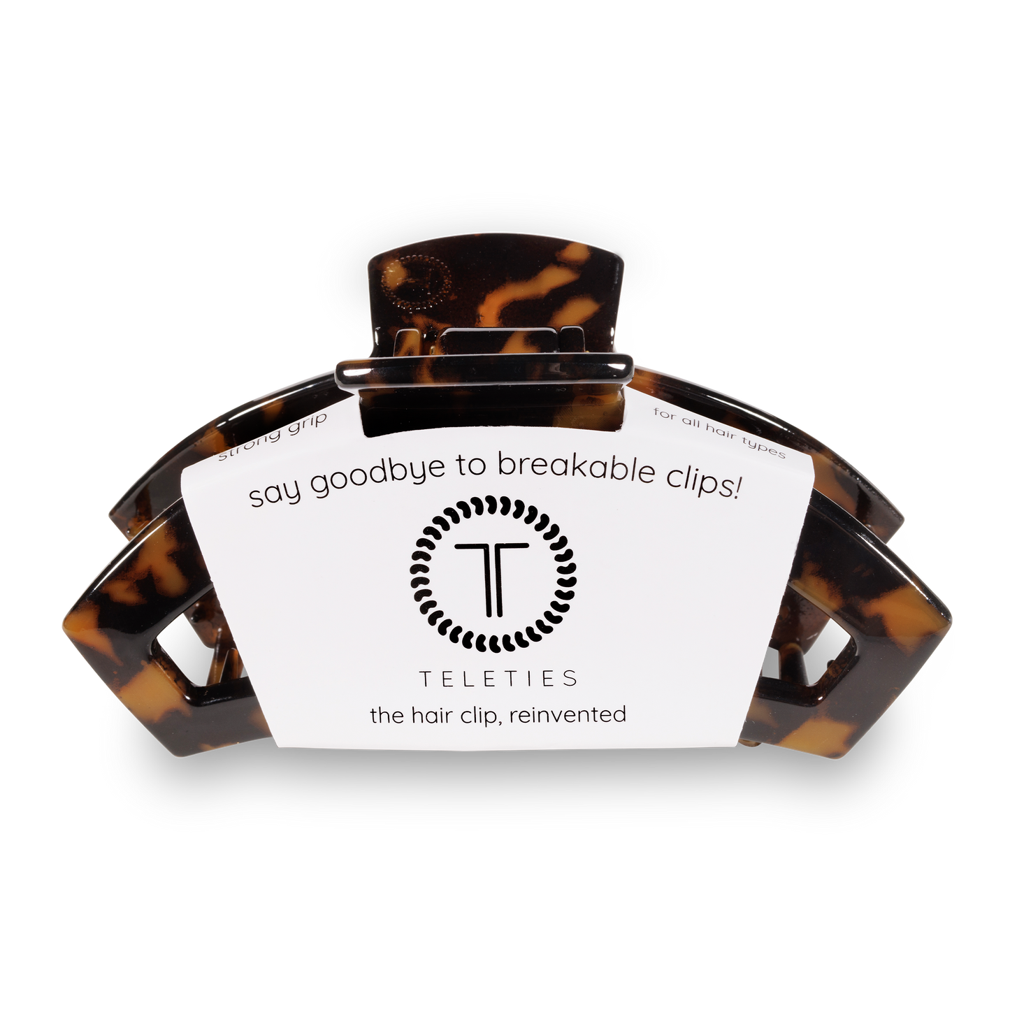 Teleties Open Hair Clip | Large |  Tortoise